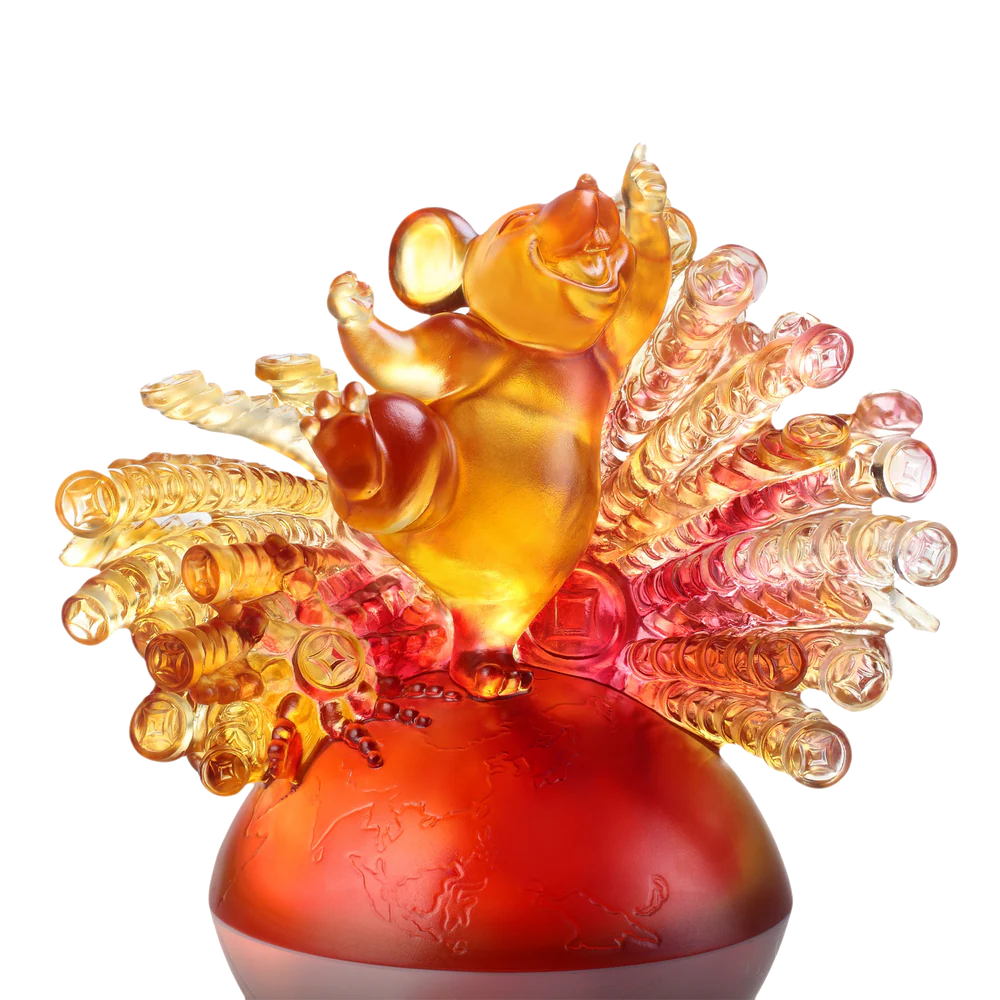 LIULI Crystal Animal, Mice, Mouse, Year of the Rat, Happiness Now and Forevermore