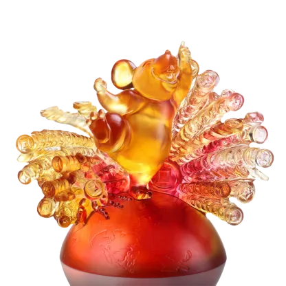 LIULI Crystal Animal, Mice, Mouse, Year of the Rat, Happiness Now and Forevermore