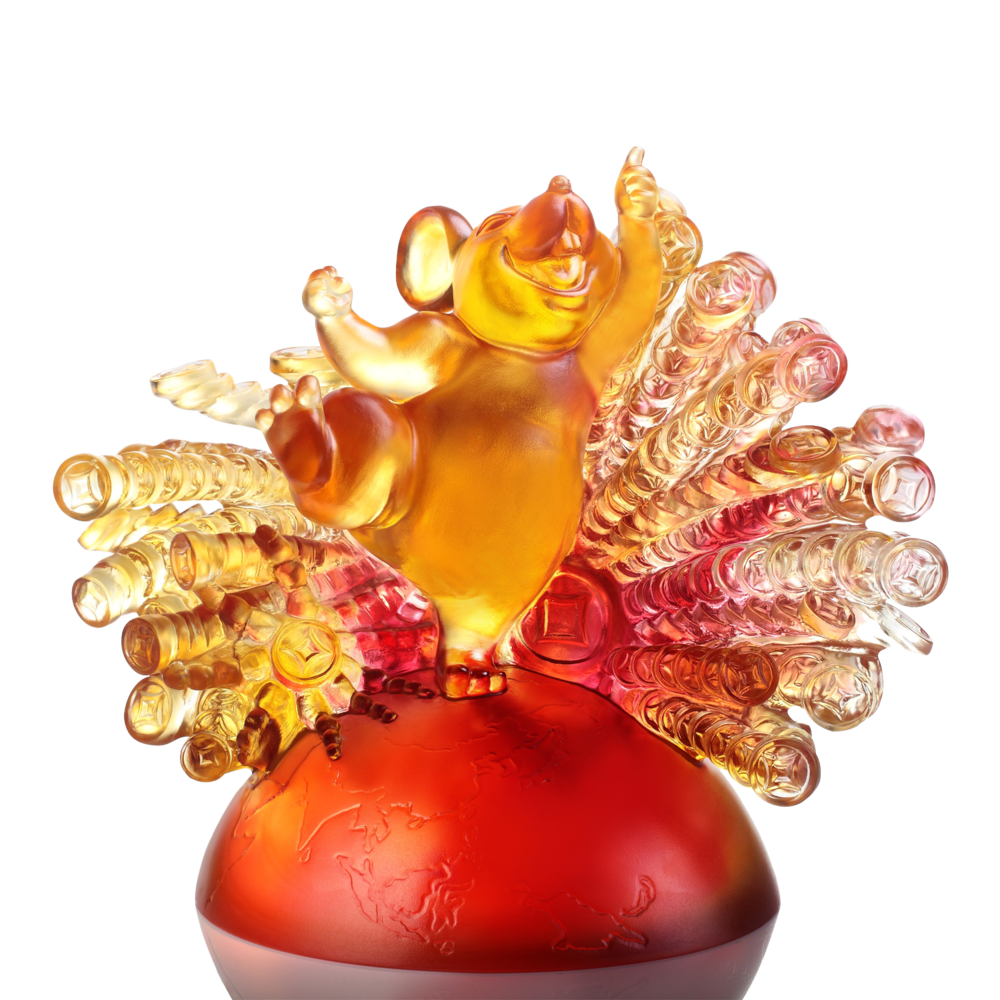 LIULI Crystal Animal, Mice, Mouse, Year of the Rat, Happiness Now and Forevermore