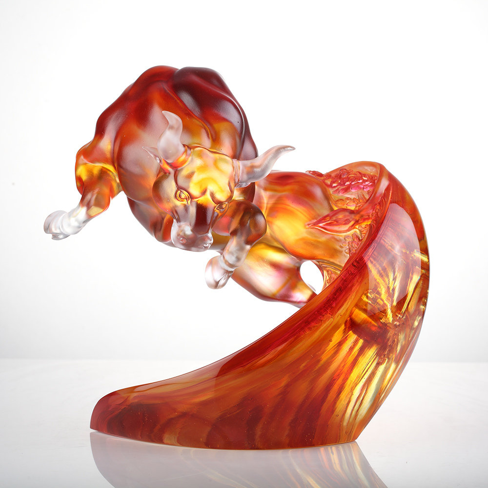 LIULI, Ox Crystal Figurine, Profundity