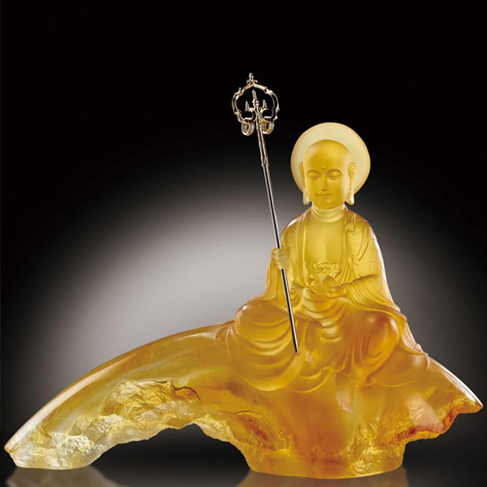LIULI Crystal Buddha, Ksitigarbha, Wish for Great Love