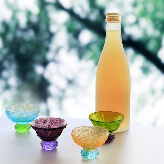 Crystal Sake Glass, Shot Glass (4 Designs), A Drink To Virtue (Set of 4)
