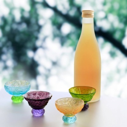 Crystal Sake Glass, Shot Glass (4 Designs), A Drink To Virtue (Set of 4)