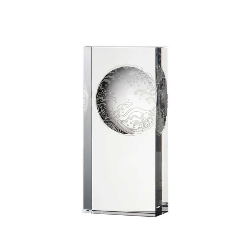 Crystal Award, Trophy, Laser Engraving, The Sunrise - 15cm
