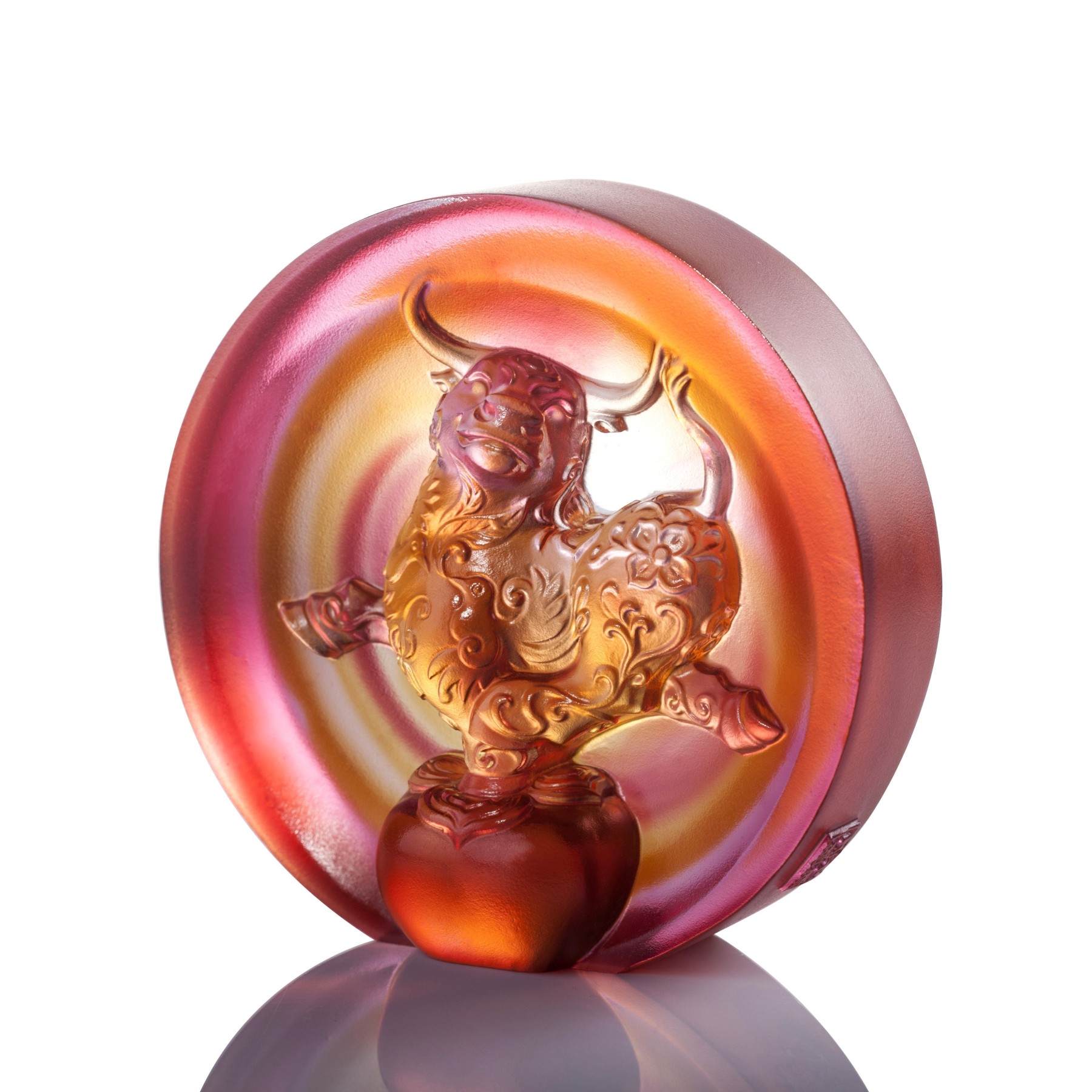 LIULI Crystal Ox, The Joyful Spirit of the Ox