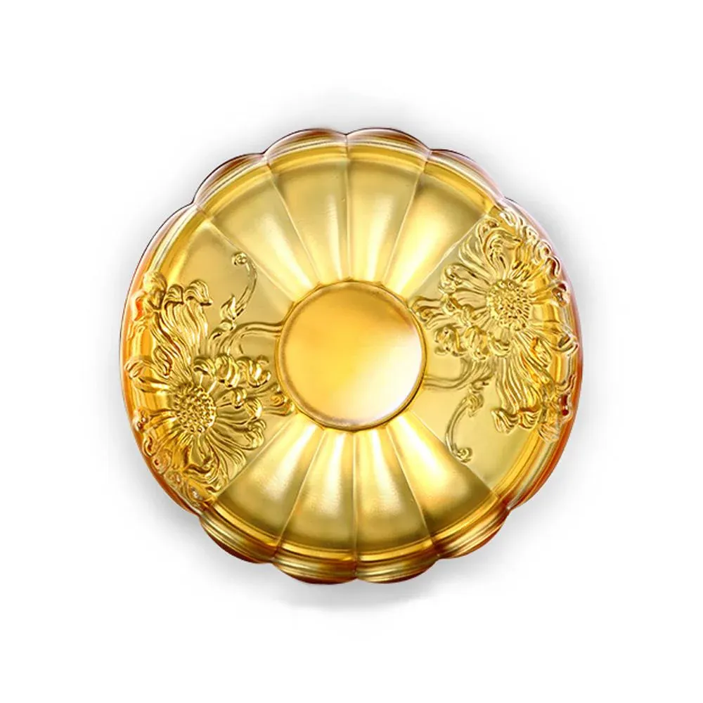 Crystal Snack Tray, Chrysanthemum, Bliss of Moon and Chrysanthemum (Large)