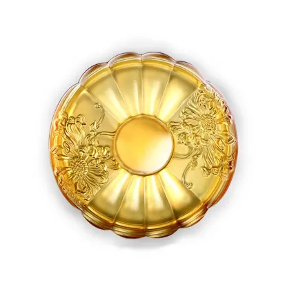 Crystal Snack Tray, Chrysanthemum, Bliss of Moon and Chrysanthemum (Large)