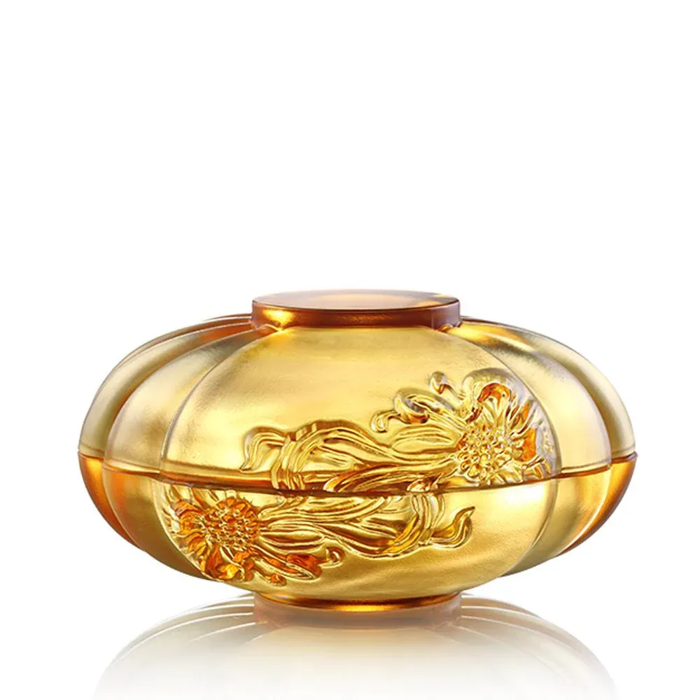 Crystal Snack Tray, Chrysanthemum, Bliss of Moon and Chrysanthemum (Large)