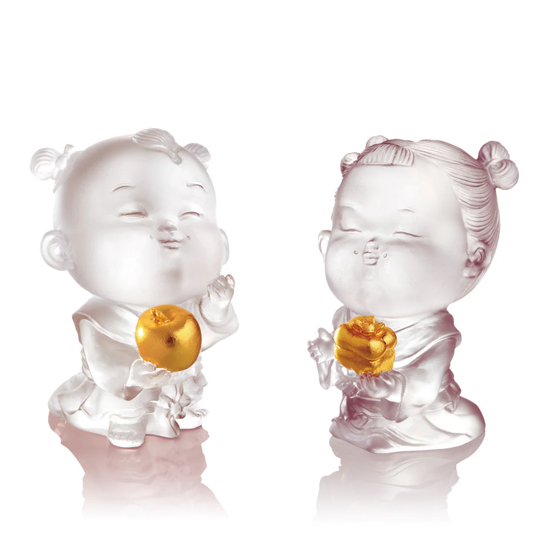 Crystal Doll, Doll of Peace & Good Fortune-Baby Peace & Baby Ruyi (Set of 2)