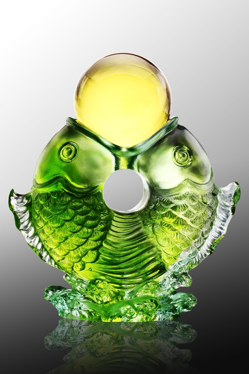 Crystal Fish, Feng Shui, As The Good World Turns -Twin Fish Turning of Ruyi