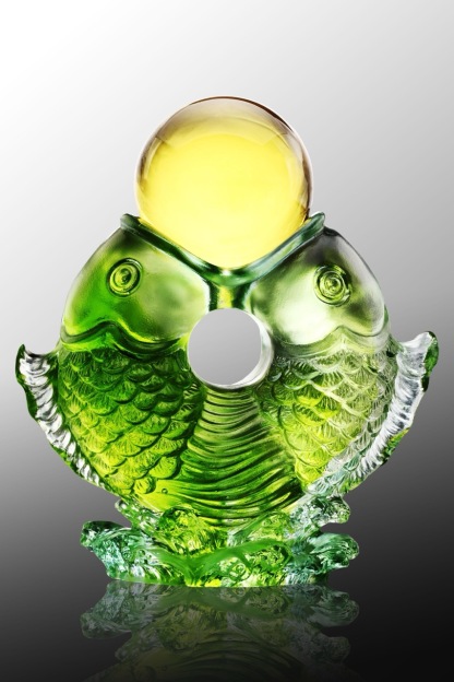 Crystal Fish, Feng Shui, As The Good World Turns -Twin Fish Turning of Ruyi