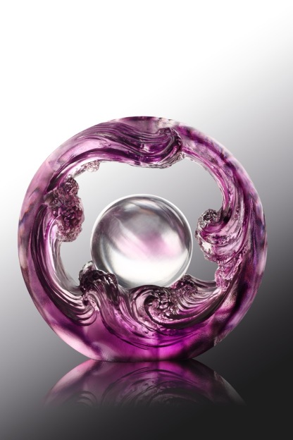 Crystal Feng Shui Art Symbolizing water and the constant flow of riches, Earthly Turning of Ruyi