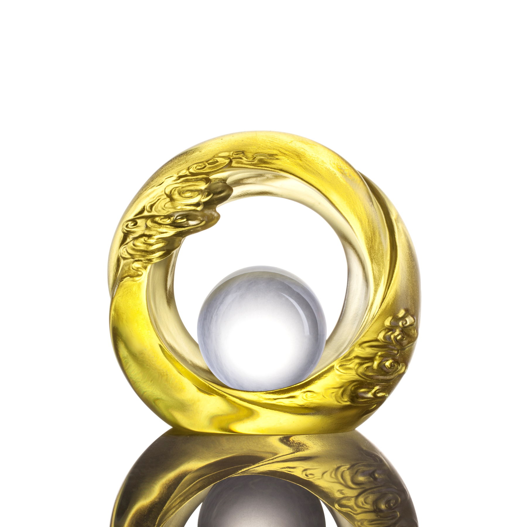 Crystal Desk Decor, Floral, Feng Shui, As The Good World Turns -Generating Ruyi Through the Ether