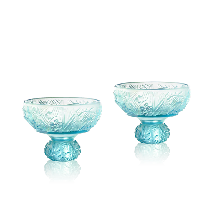 Crystal Sake Glass, Shot Glass (Set of 2), A Drink to Virtue, Virtuous Orchid