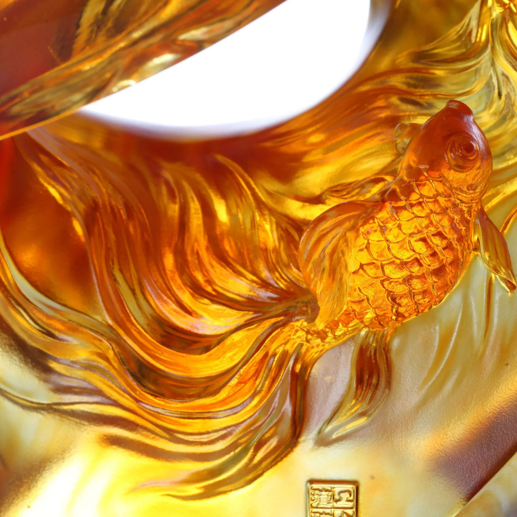 LIULI Crystal Koi Fish Figurine, In Unity