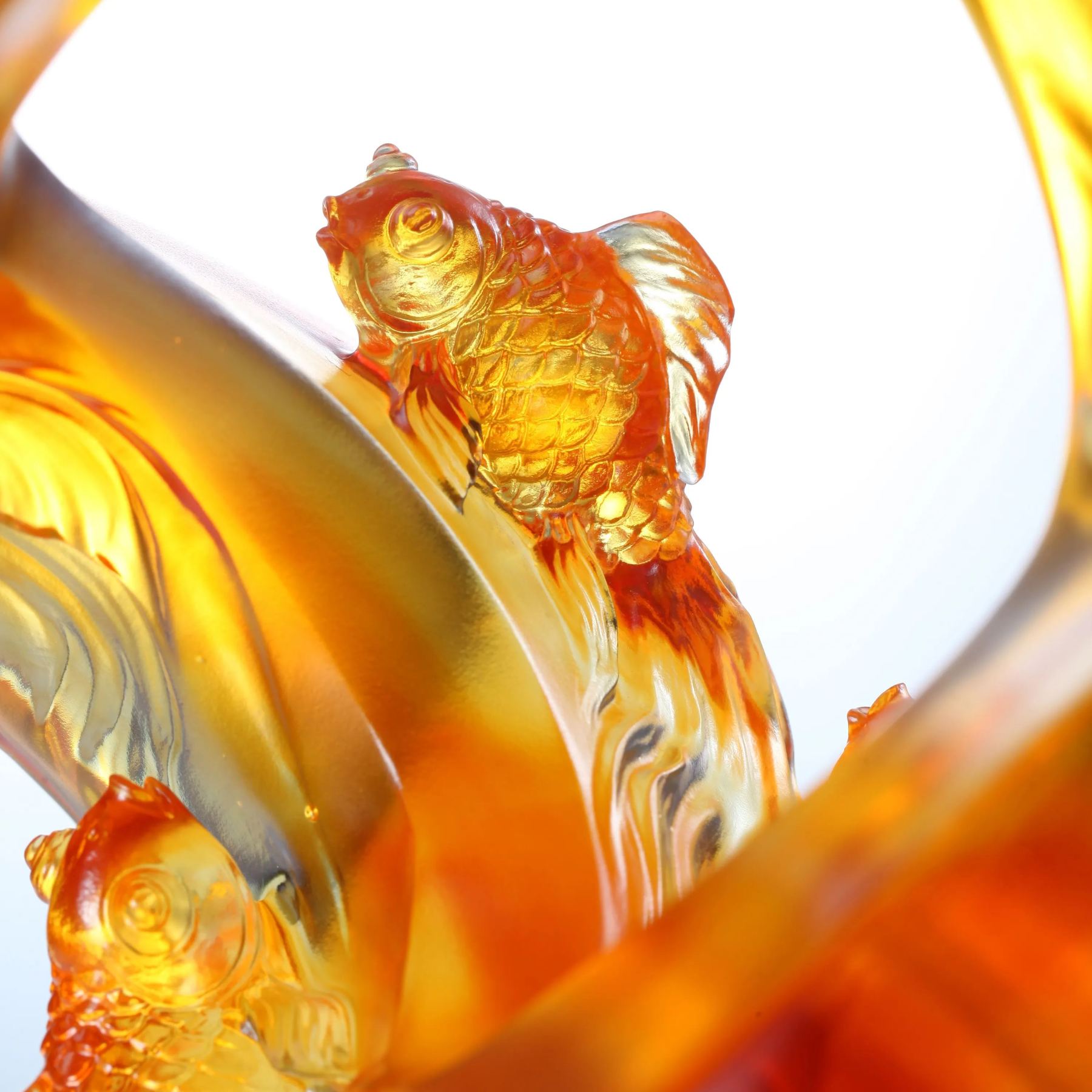 LIULI Crystal Koi Fish Figurine, In Unity