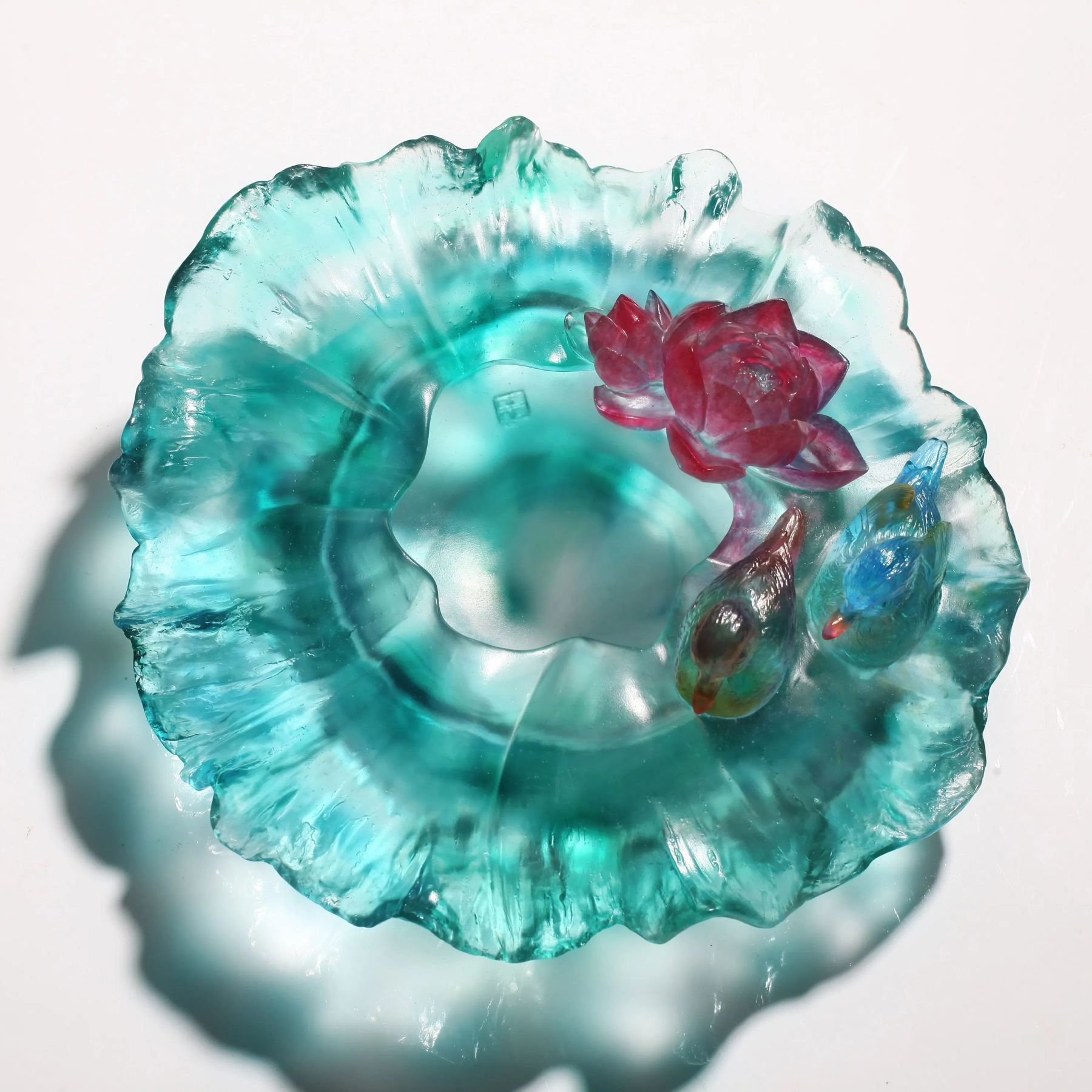 Crystal lotus, pond, mandarin duck, Overflow Of Beauty