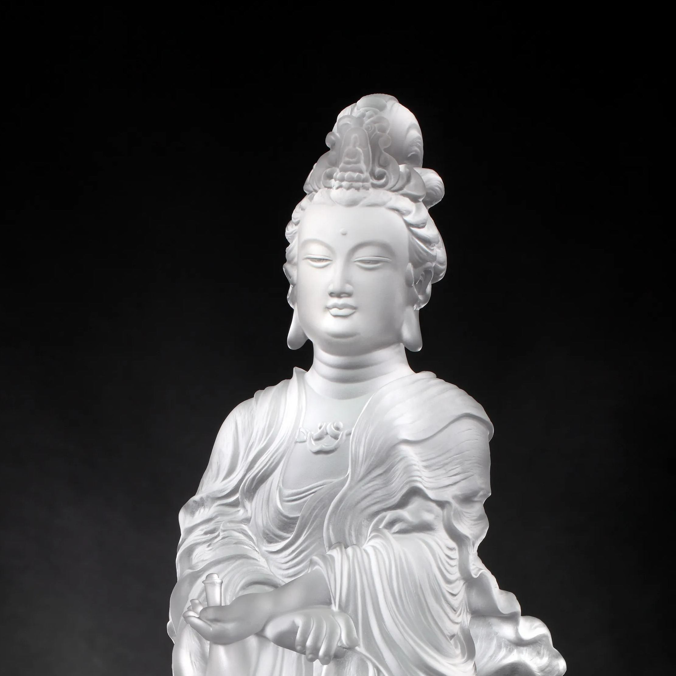 Crystal Buddha, Guanyin, Light Exists Because of Love-Joyous World