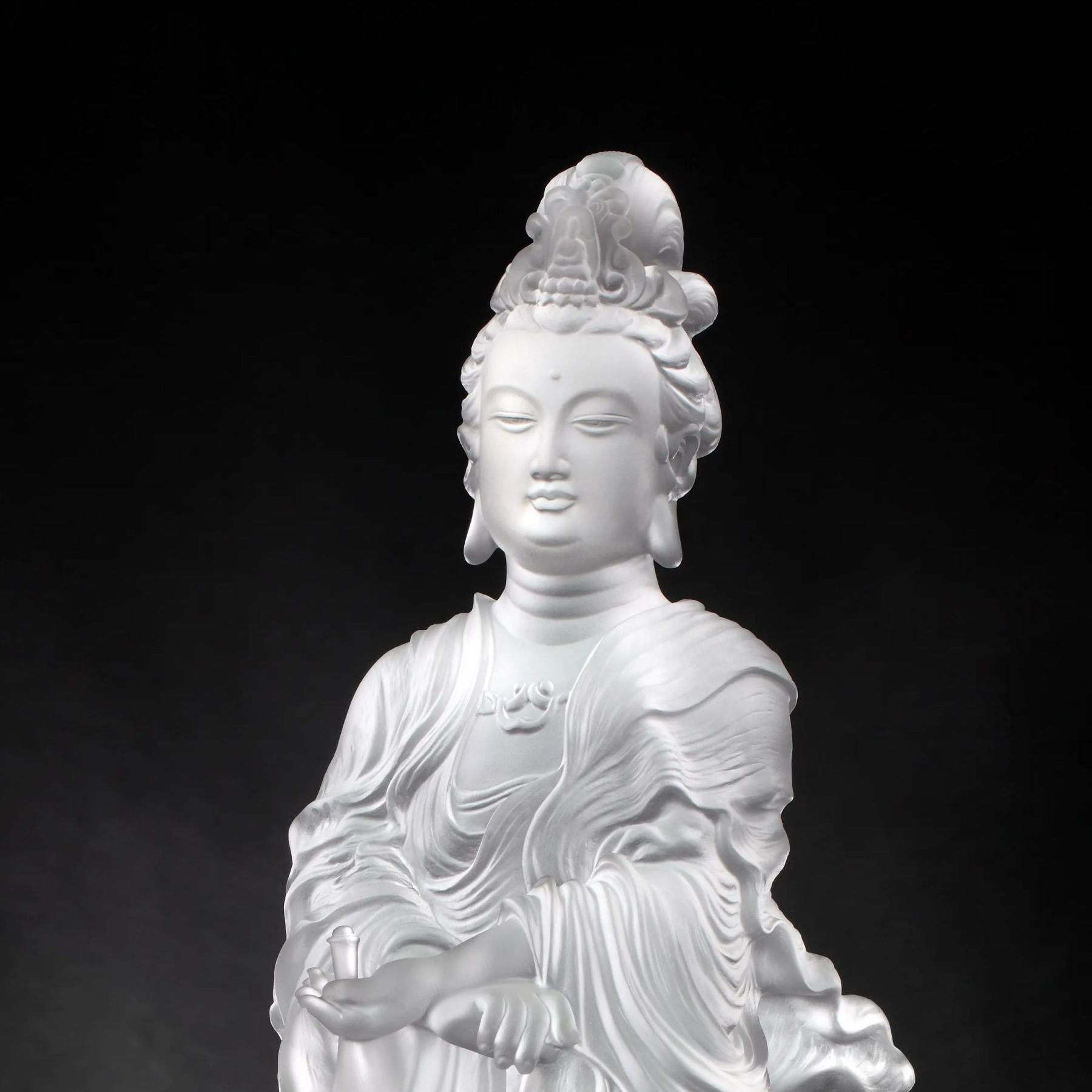Crystal Buddha, Guanyin, Light Exists Because of Love-Joyous World