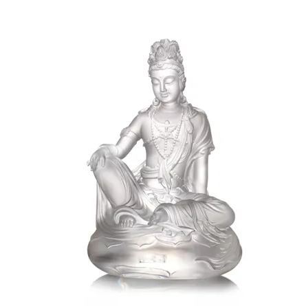 LIULI Crystal Buddha, Guanyin, Water, Moon, Heart of Zen