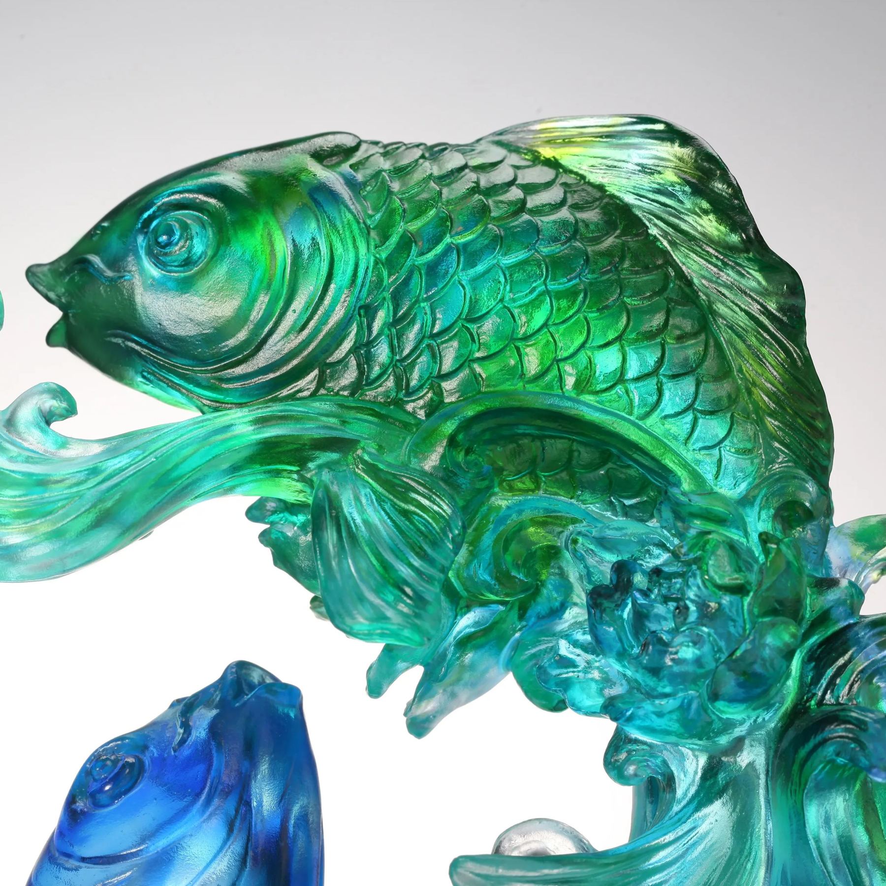 LIULI Crystal Koi Fish Figurine, In Splendor