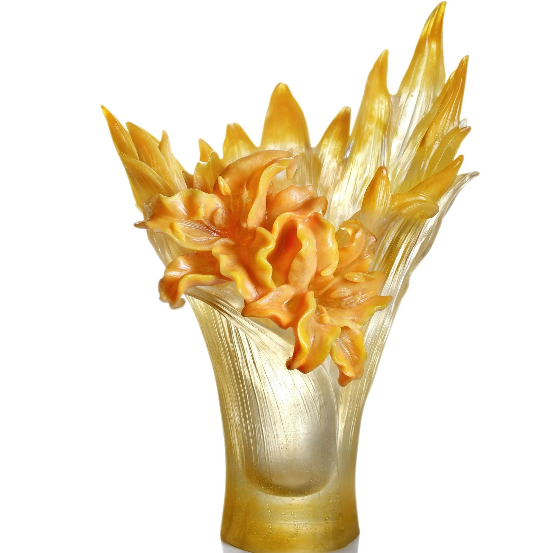 LIULI Crystal vase, lily flower- Lily In Harmony