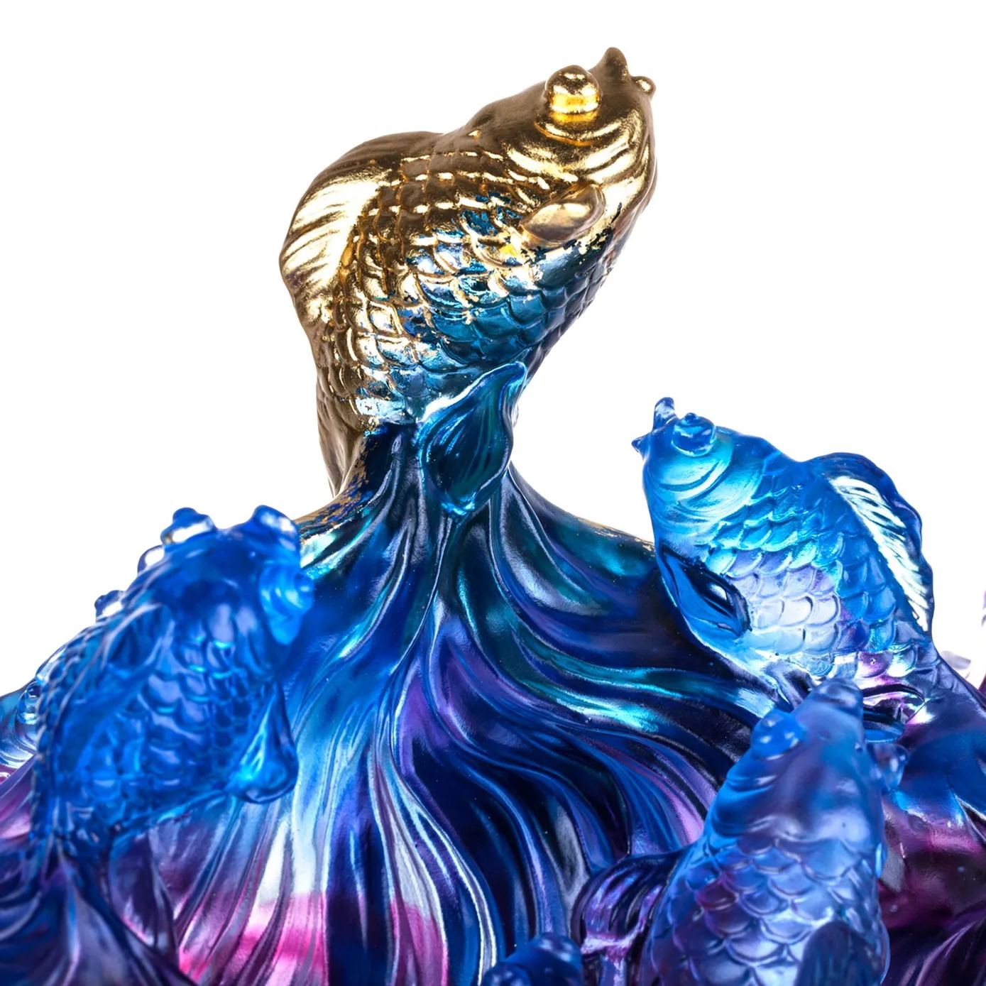 Crystal Fish, Goldfish, Rising New Era, 24k Gold Leaf