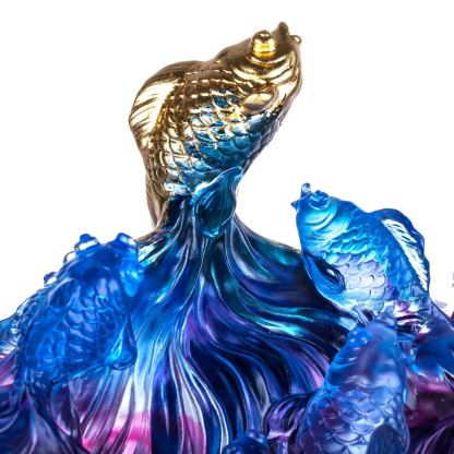 Crystal Fish, Goldfish, Rising New Era, 24k Gold Leaf