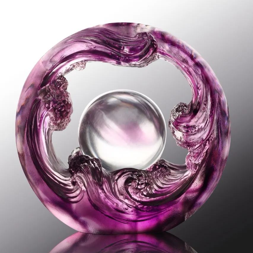 Crystal Feng Shui Art Symbolizing water and the constant flow of riches, Earthly Turning of Ruyi
