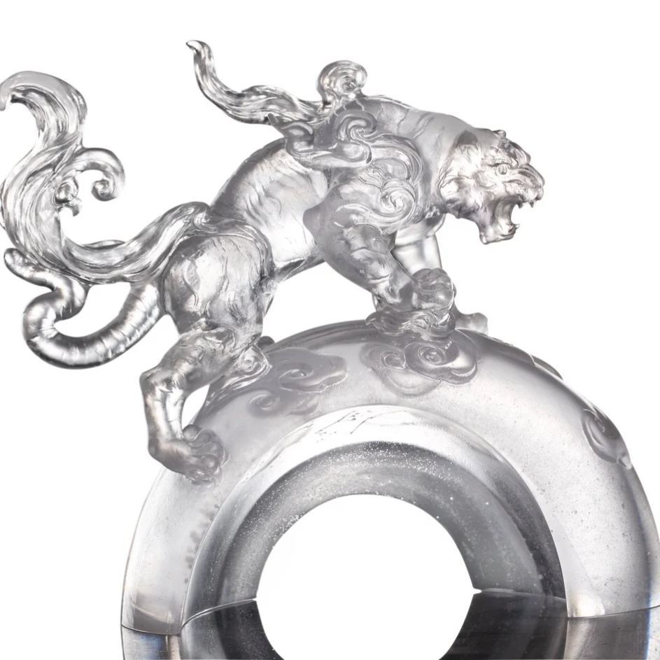 LIULI Crystal Art, Mythical Creature, Divine Tiger - Might 