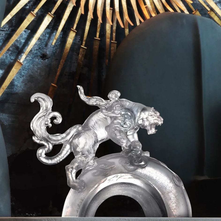LIULI Crystal Art, Mythical Creature, Divine Tiger - Might 