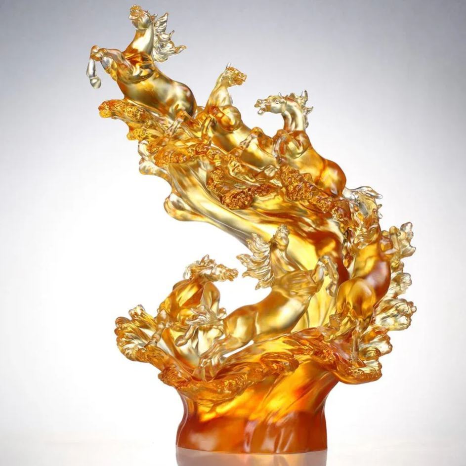  LIULI Crystal Art, Horse, Rising through Heaven and Earth 