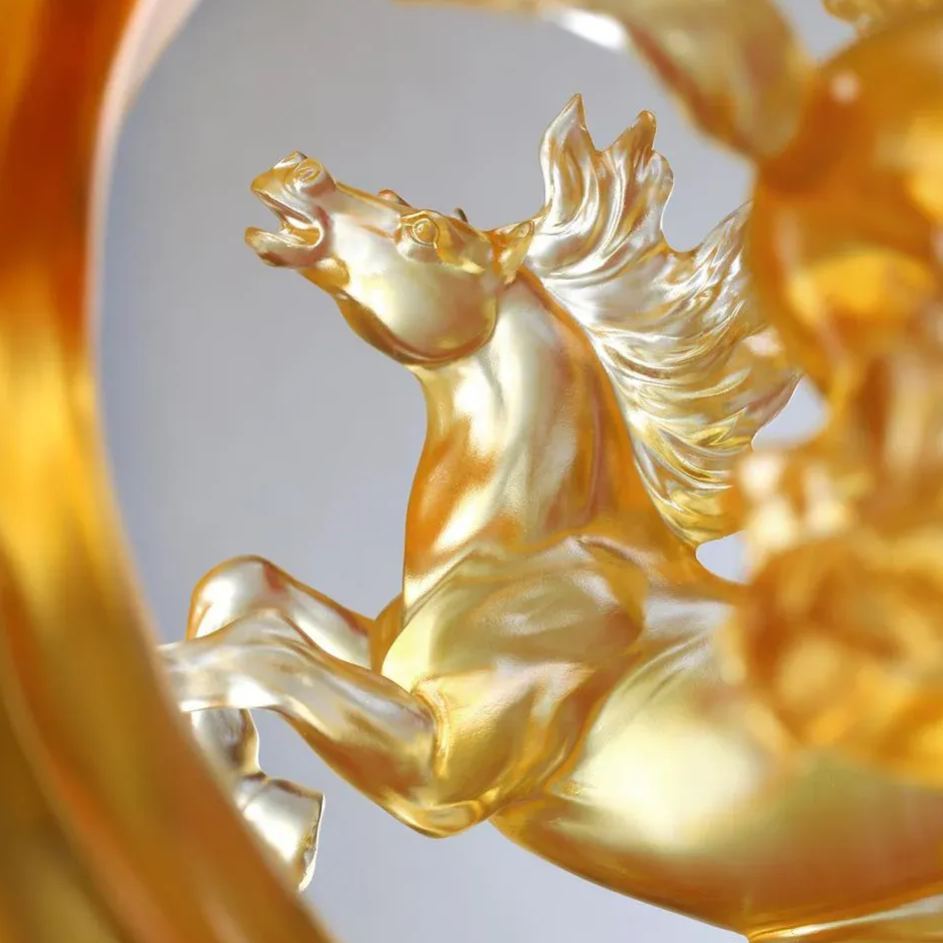  LIULI Crystal Art, Horse, Rising through Heaven and Earth 