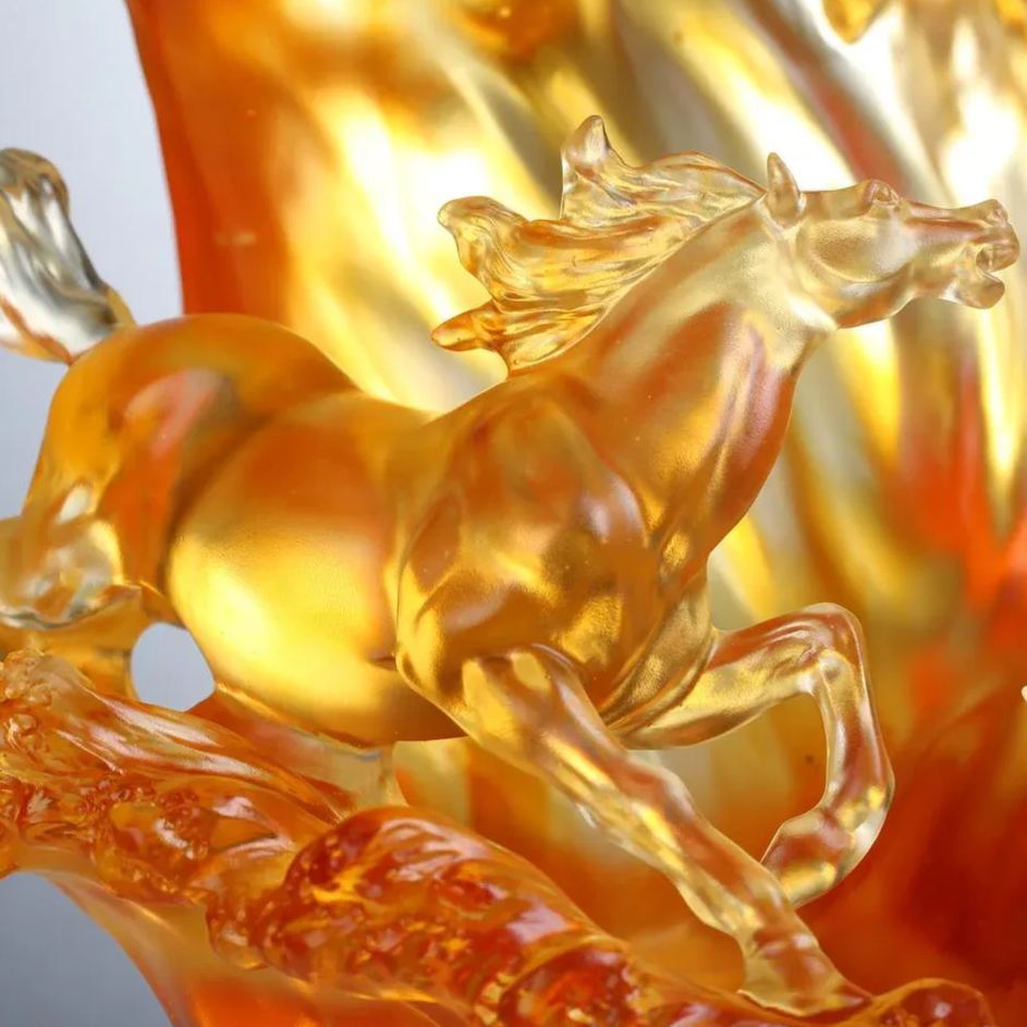  LIULI Crystal Art, Horse, Rising through Heaven and Earth 
