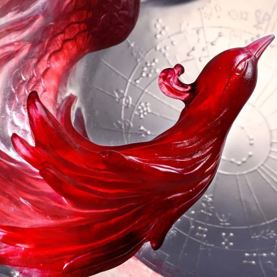 LIULI Crystal Art, Mythical Creature, Dance of the Phoenix 