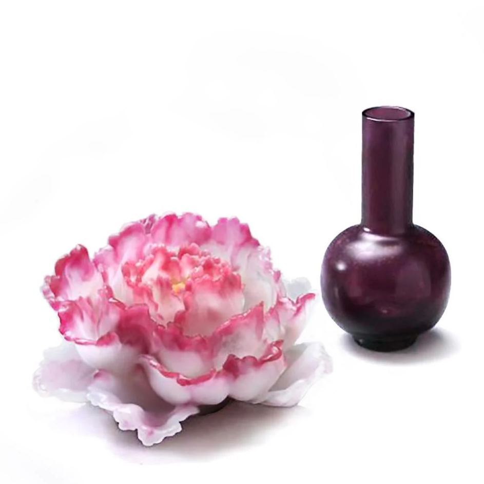 Liuli Crystal Flower, Vase, Heavenly Blooms: Peony 