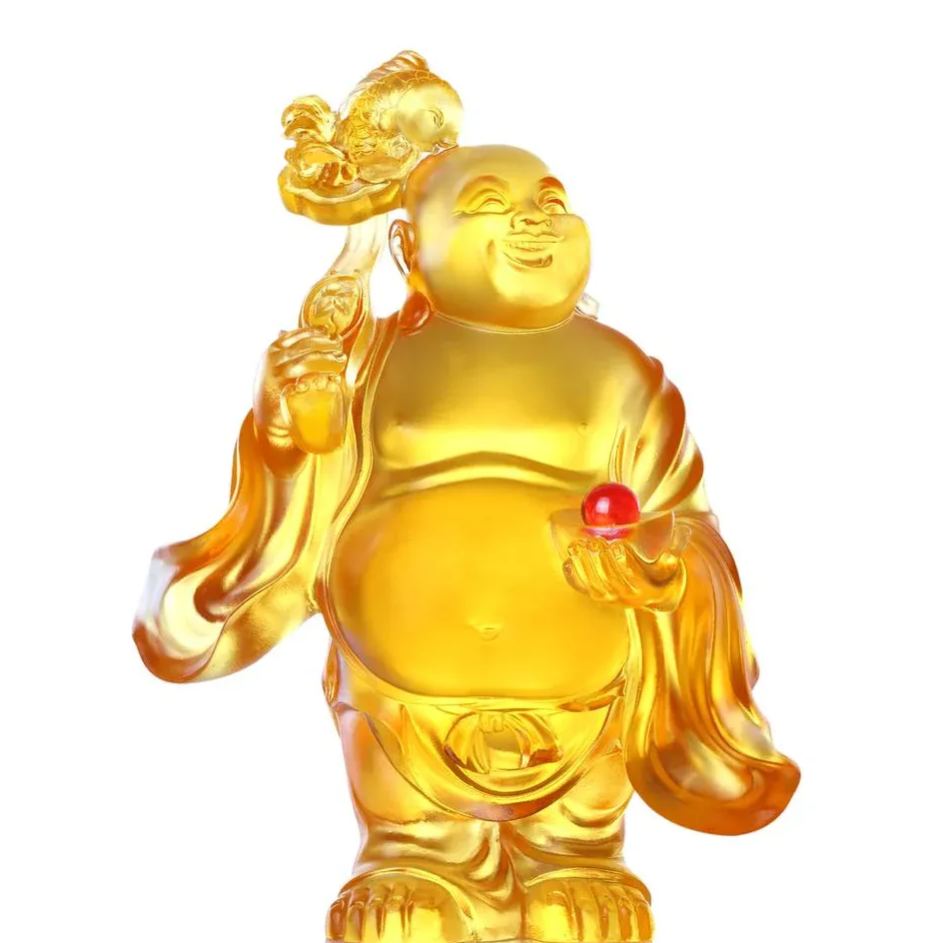 Crystal Buddha, Laughing Buddha, Golden Ingot, Abundace of Ruyi,Joyous Heart 