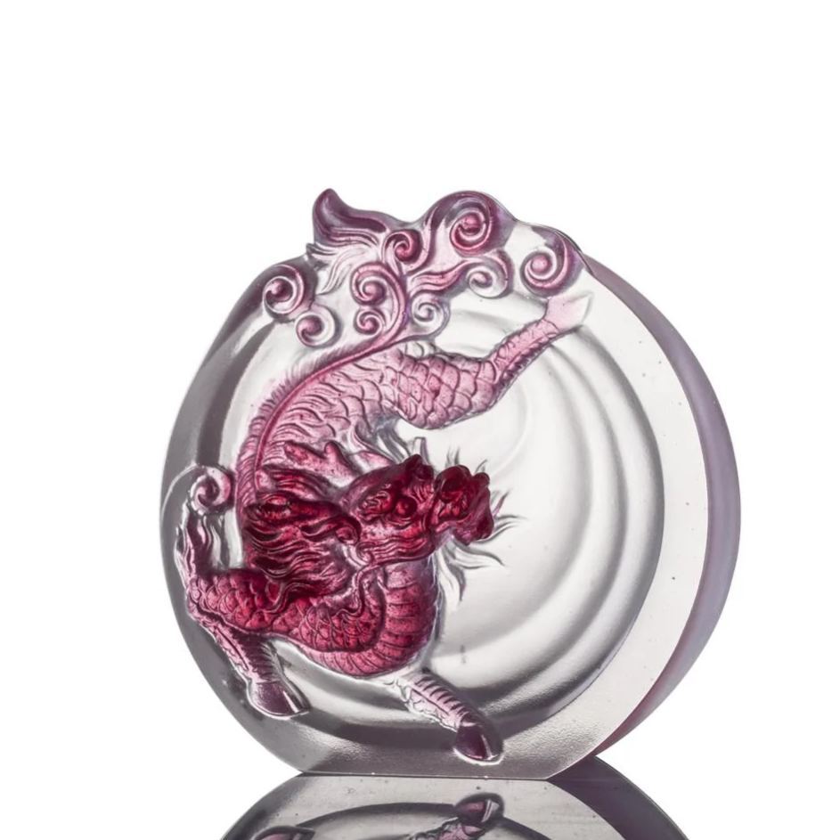 LIULI Crystal Art, Mythical Creature, Qilin ,Sun Dance