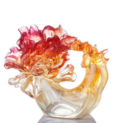 Crystal Peony, Koi Fish, Joyously, Swimmingly 