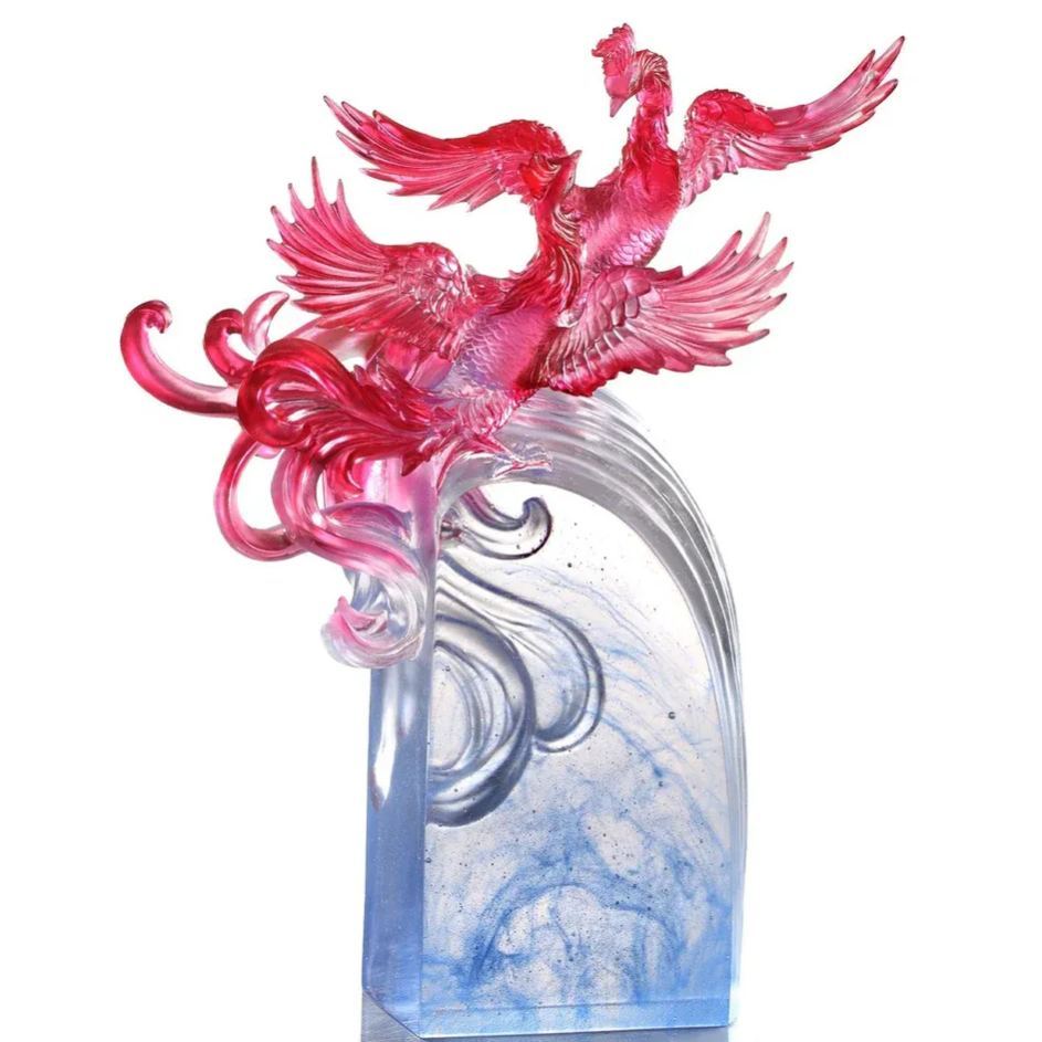 LIULI Crystal Phoenix, Mythical Creature, Splendor In The Nine Heavens 