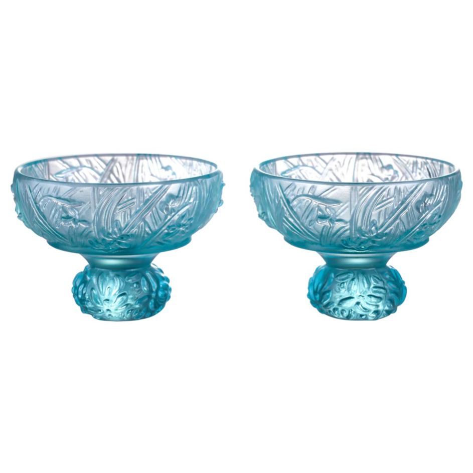 Crystal Sake Glass, Shot Glass (Set of 2), A Drink to Virtue, Virtuous Orchid