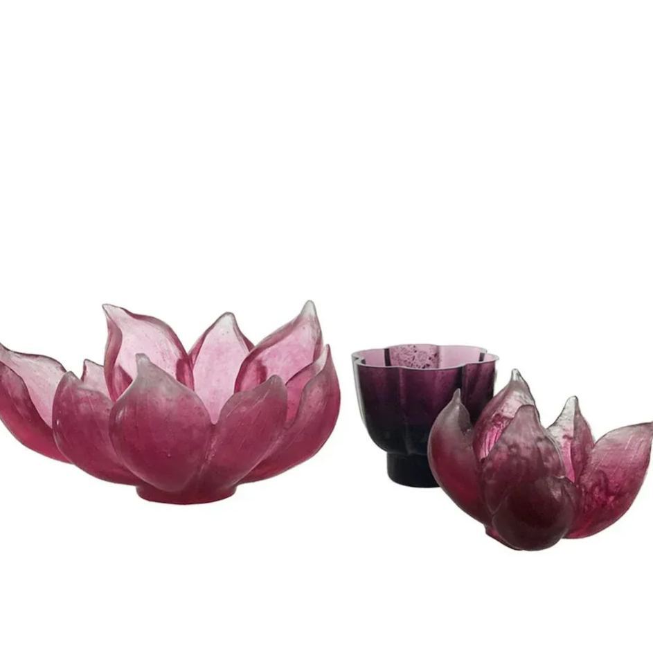 LIULI Crystal Lotus, Vase, Fiery Red: Lotus Flower 