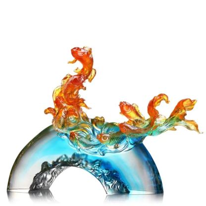 LIULI Crystal Fish, Carp Fish, Becoming Dragon 