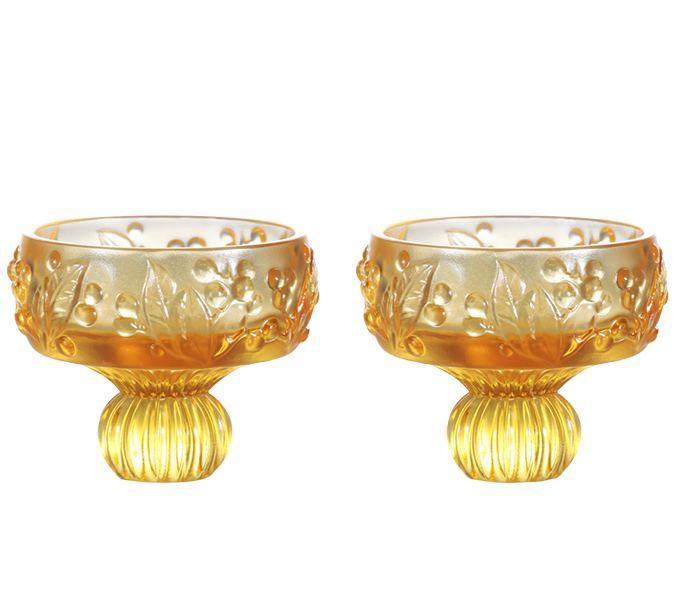 Crystal Sake Glass, Shot Glass (Set of 2), Always the Right Time-Loquat