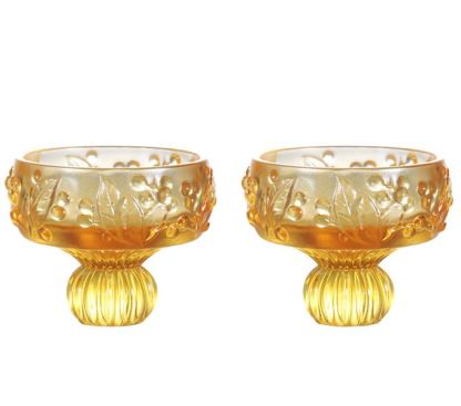 Crystal Sake Glass, Shot Glass (Set of 2), Always the Right Time-Loquat