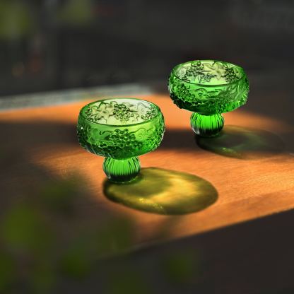 Crystal Sake Glass, Shot Glass (Set of 2), Always the Right Time- Grape