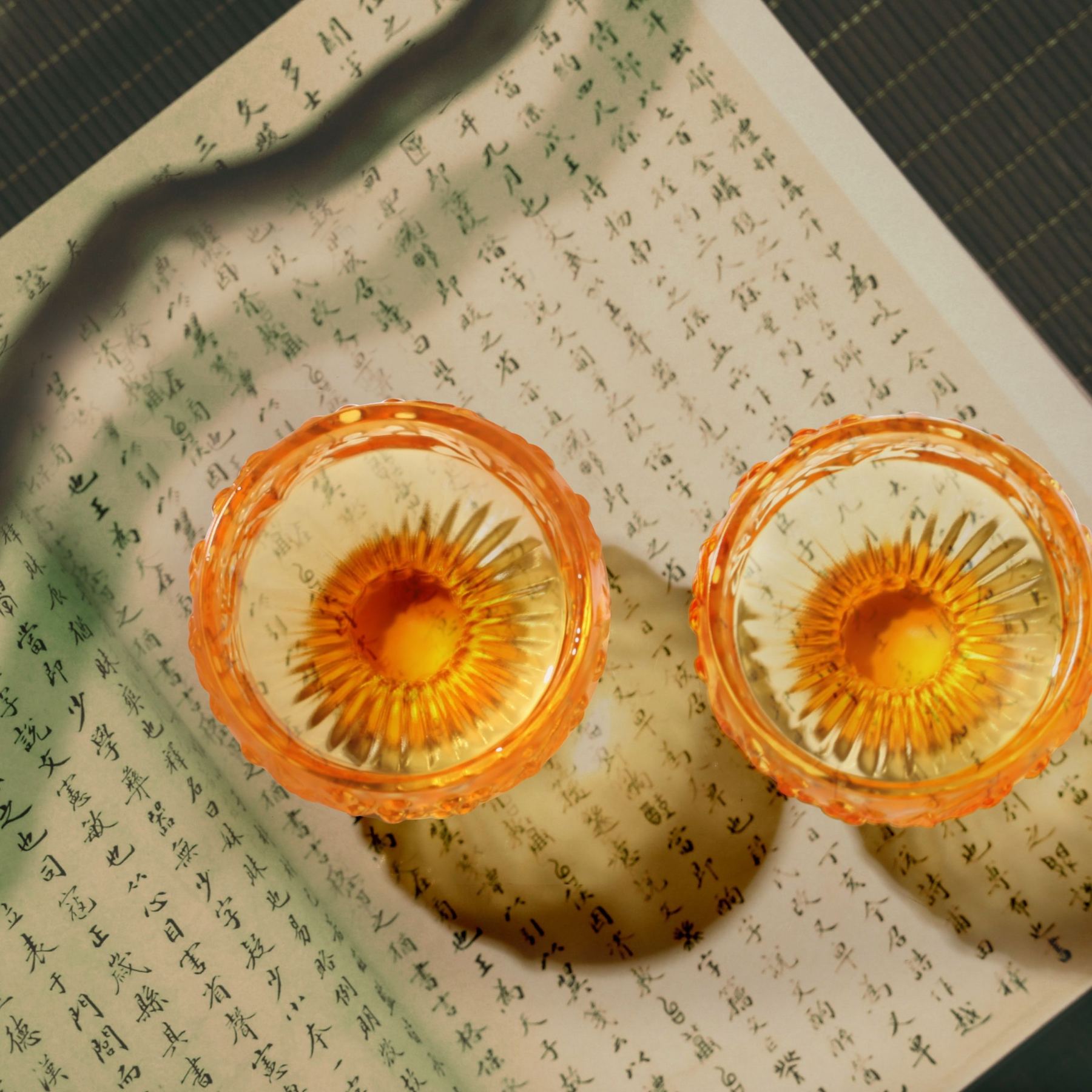 Crystal Sake Glass, Shot Glass (Set of 2), Always the Right Time - Loquat