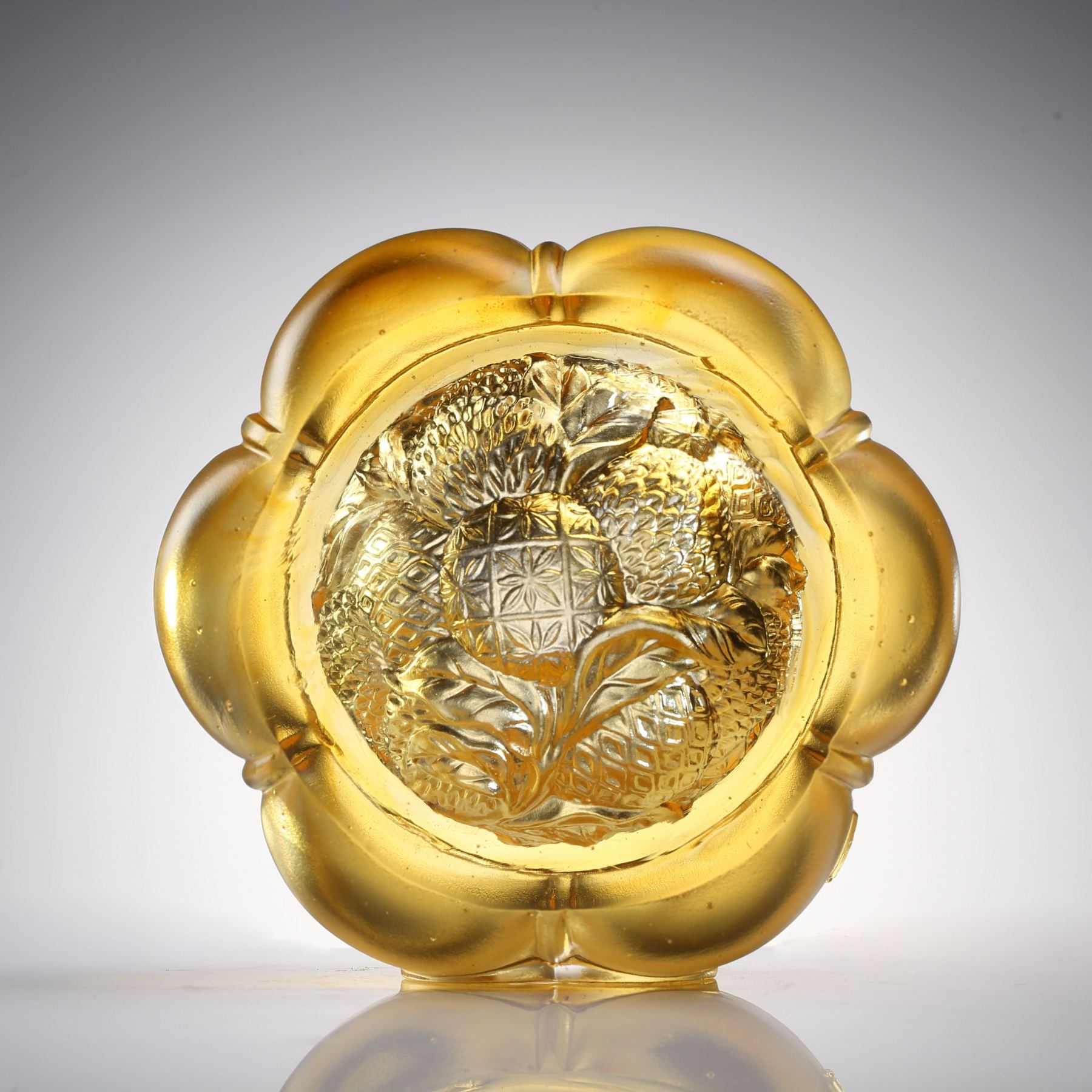 LIULI Crystal Pumpkin, Auspiciousness in Gold 