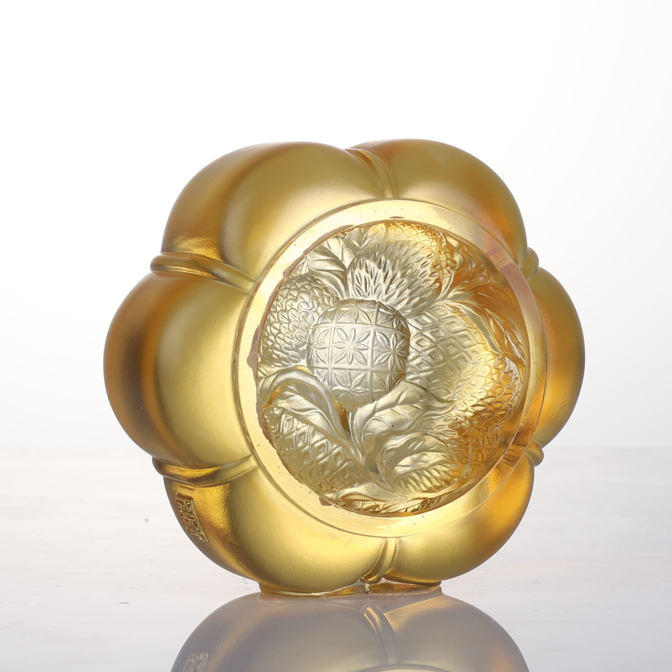 LIULI Crystal Pumpkin, Auspiciousness in Gold 