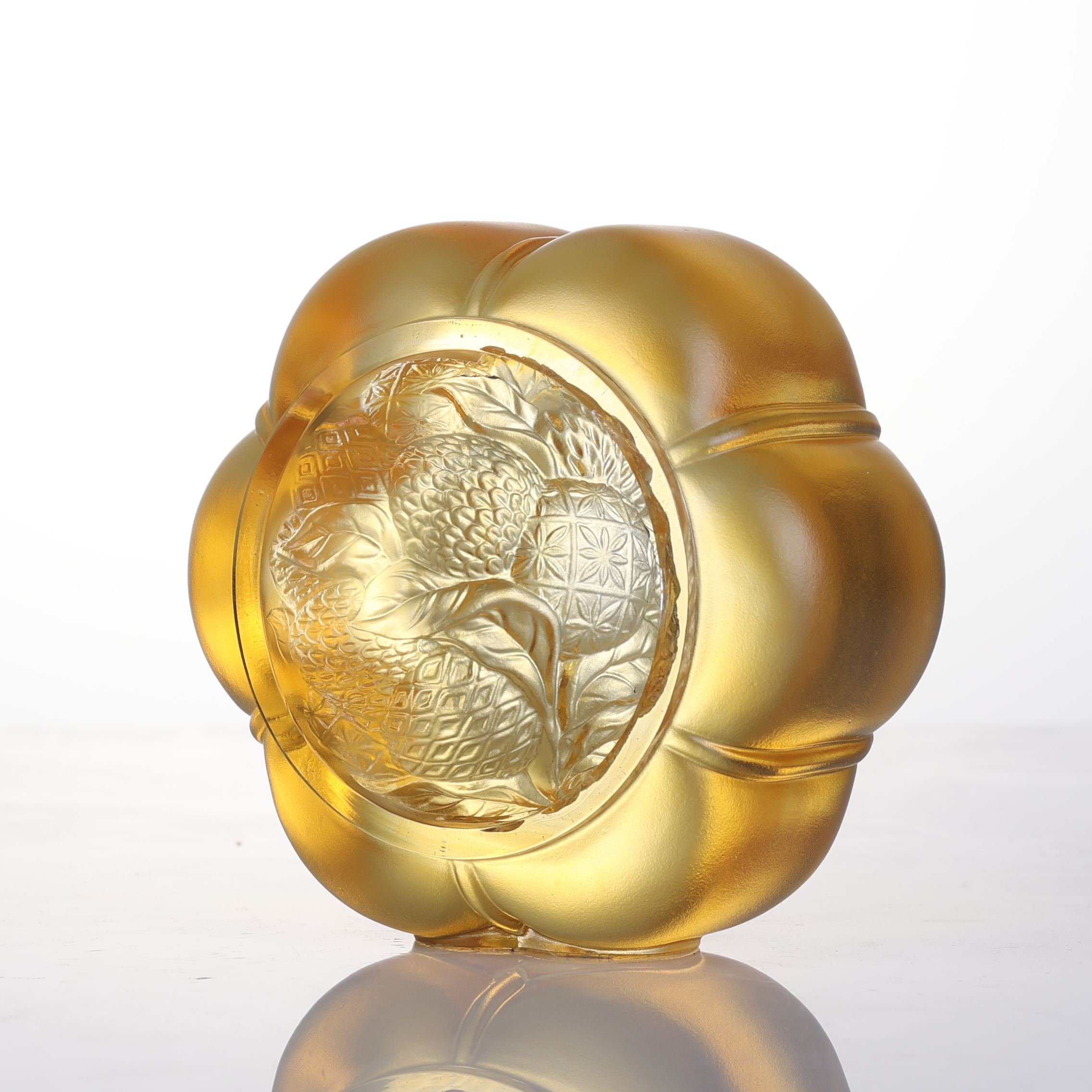 LIULI Crystal Pumpkin, Auspiciousness in Gold 